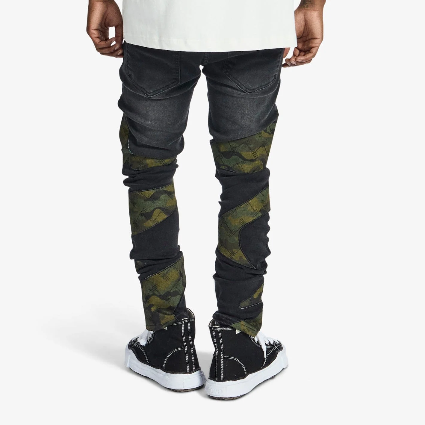 "Sabotage" Skinny Jeans (black/camo scrunch) - Image 2