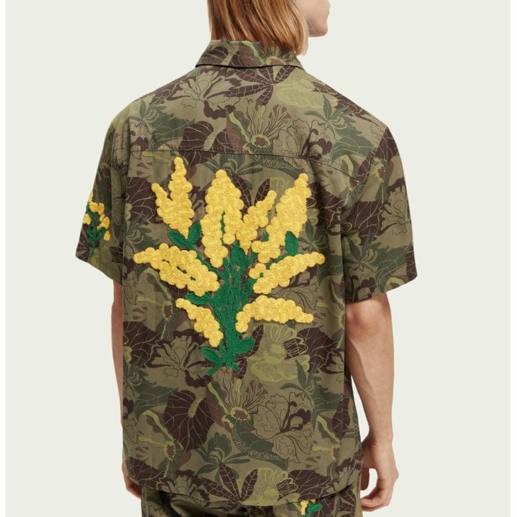 Scotch & Soda Embroidered Printed Twill Shirt (Camo Floral Aop) 171646 - Image 3