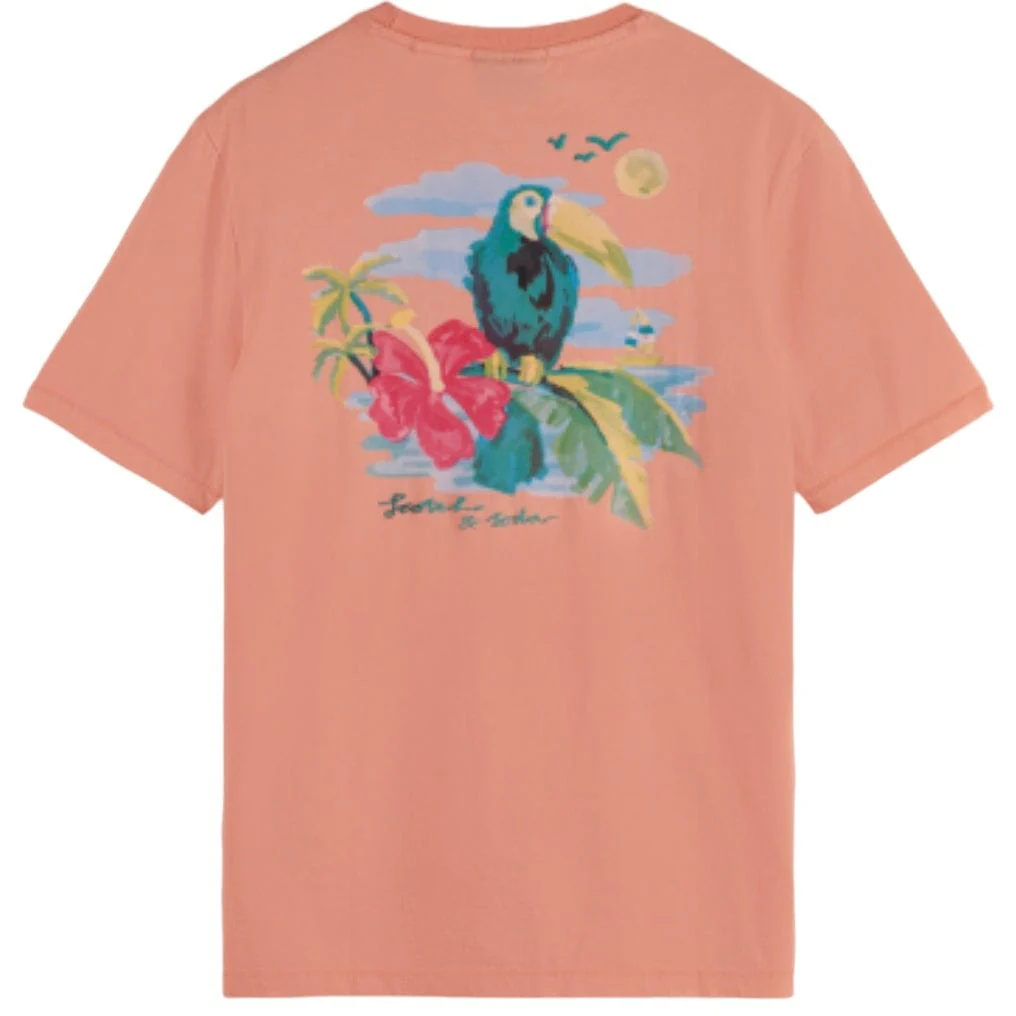 Scotch & Soda Front Back Artwork Tee (Coral Reef) 175641 - Image 2