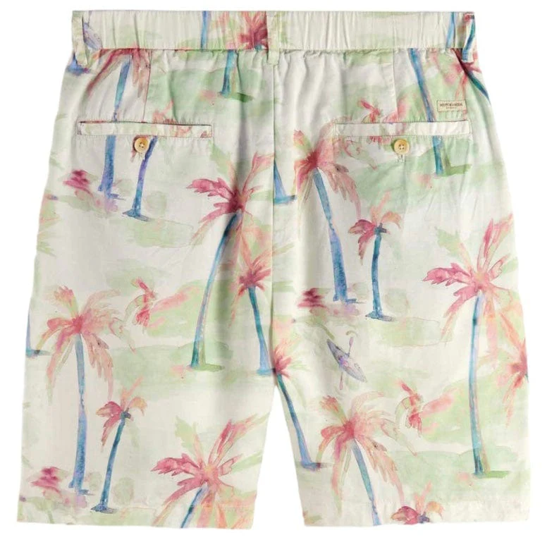 Scotch & Soda Printed Pleated Bermuda Shorts (Palmtree Hawaii Aop) 175784 - Image 2