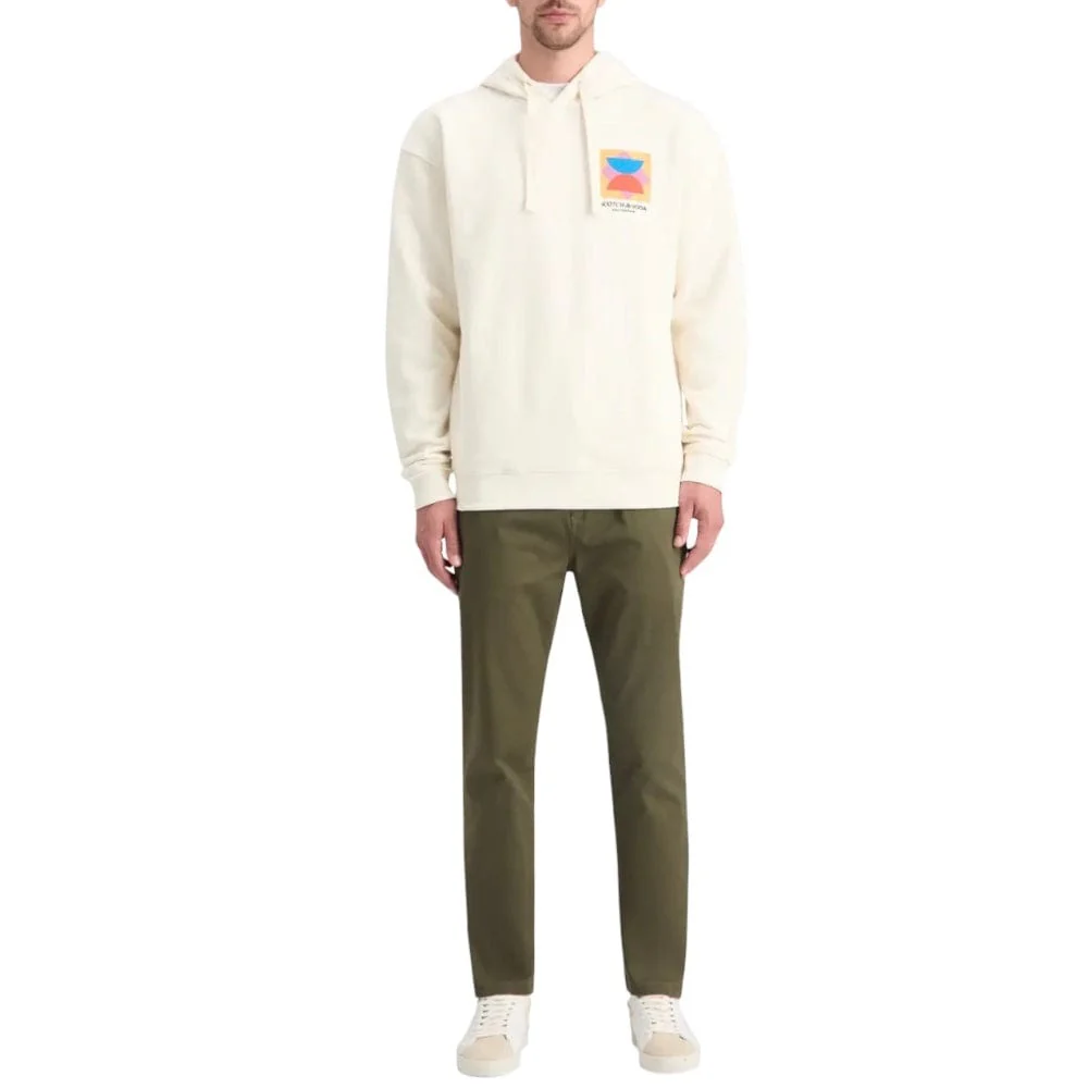 Scotch & Soda Patchwork Applique Artwork Relaxed Fit Hoodie (Swan) 178765 - Image 6