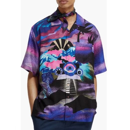 Scotch & Soda Placed Printed Tencel Shirt (Moody Festival) 172964 - Image 4