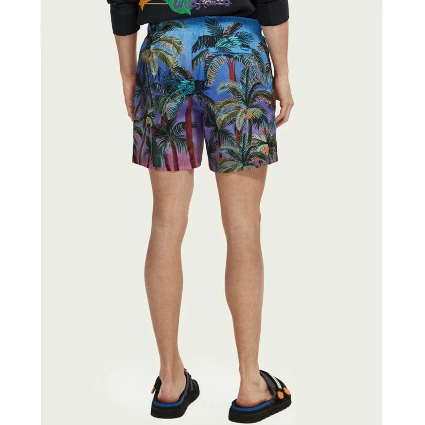 Scotch & Soda Printed Mid Length Swimshort (Navy Aop Palmtrees) 172424 - Image 3