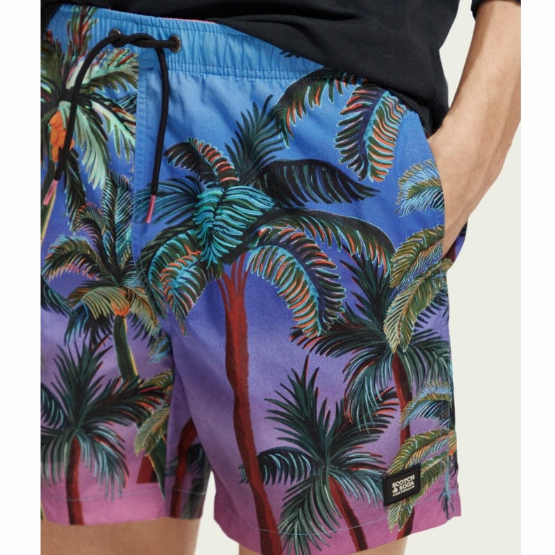 Scotch & Soda Printed Mid Length Swimshort (Navy Aop Palmtrees) 172424 - Image 5