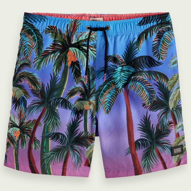 Scotch & Soda Printed Mid Length Swimshort (Navy Aop Palmtrees) 172424 - Image 7