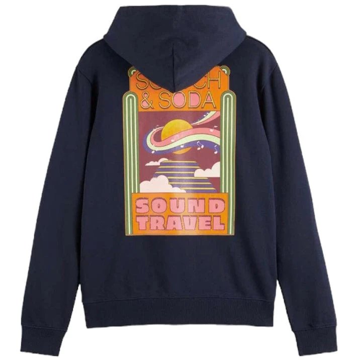 Scotch & Soda Regular Fit Artwork Hoodie (Night) 175378 - Image 2