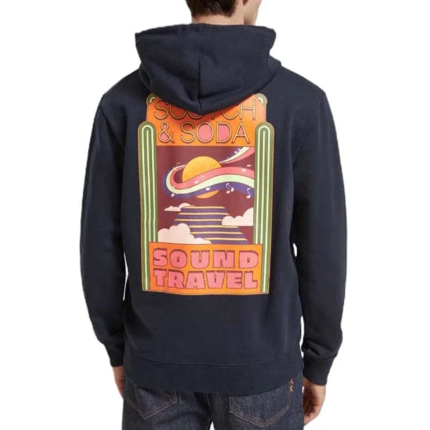 Scotch & Soda Regular Fit Artwork Hoodie (Night) 175378 - Image 5