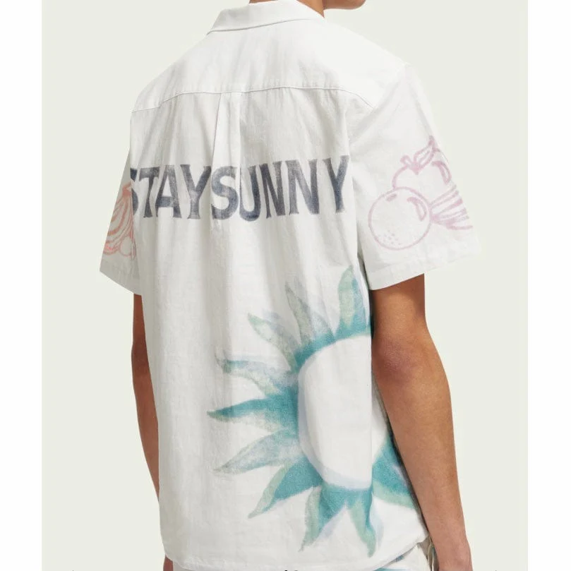 Scotch & Soda Regular Fit Printed Camp Shirt (Stamp Print) 171645 - Image 4