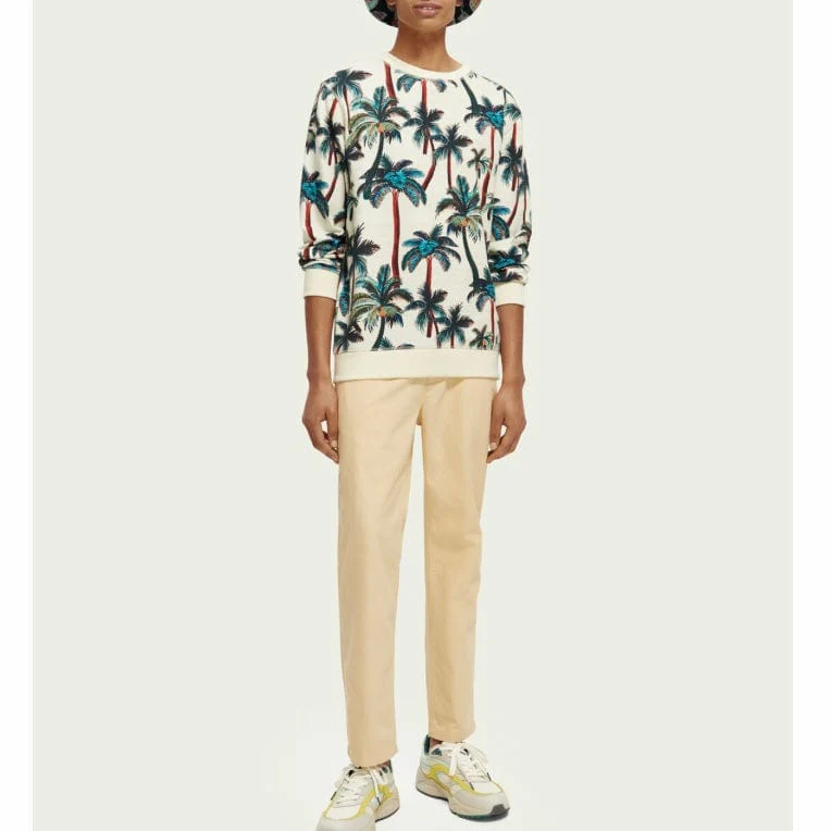 Scotch & Soda Regular Fit Printed Sweatshirt (Offwhite Palmtrees Aop) 171669 - Image 3