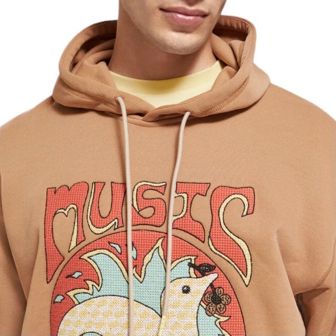 Scotch & Soda Relaxed Fit Artwork Hoodie (Camel) 174509 - Image 2