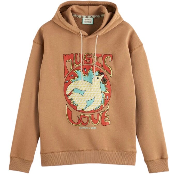 Scotch & Soda Relaxed Fit Artwork Hoodie (Camel) 174509 - Image 6