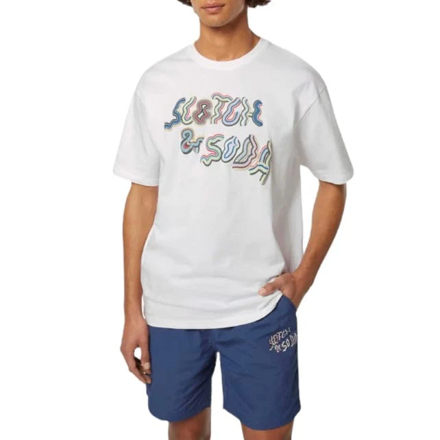 Scotch & Soda Relaxed-Fit Logo Artwork T-Shirt (White) 180058 - Image 4