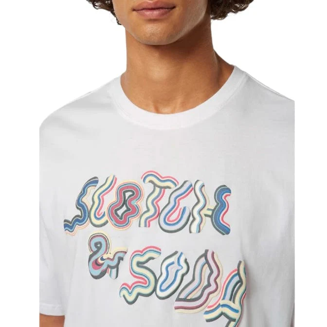 Scotch & Soda Relaxed-Fit Logo Artwork T-Shirt (White) 180058 - Image 5