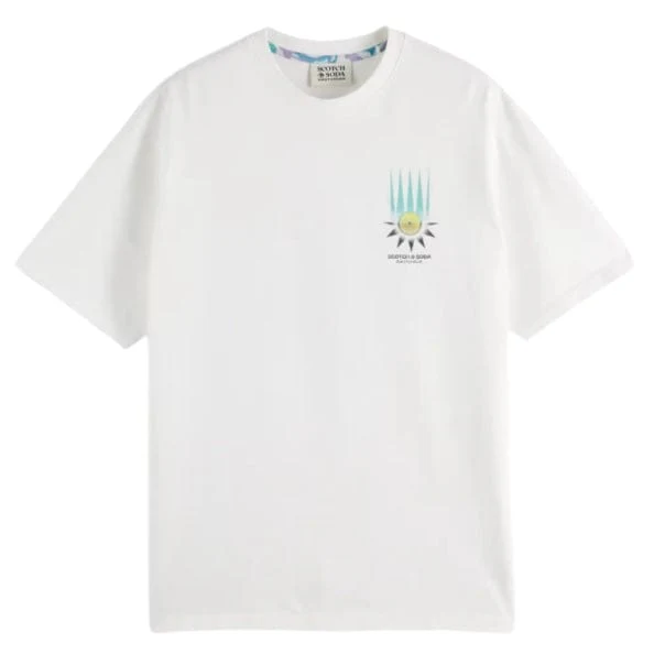 Scotch & Soda Relaxed-Fit Printed Artwork T-Shirt (White) 180050