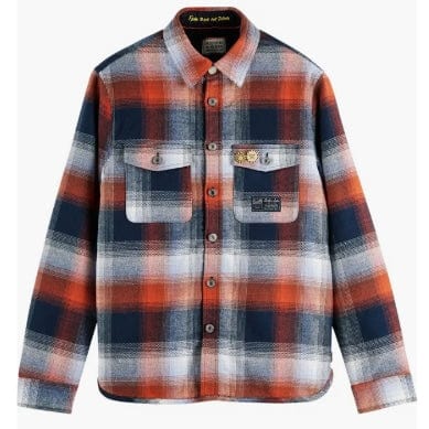 Scotch & Soda Teddy Lined Checked Overshirt (Blue Red Checked) 172898 - Image 4