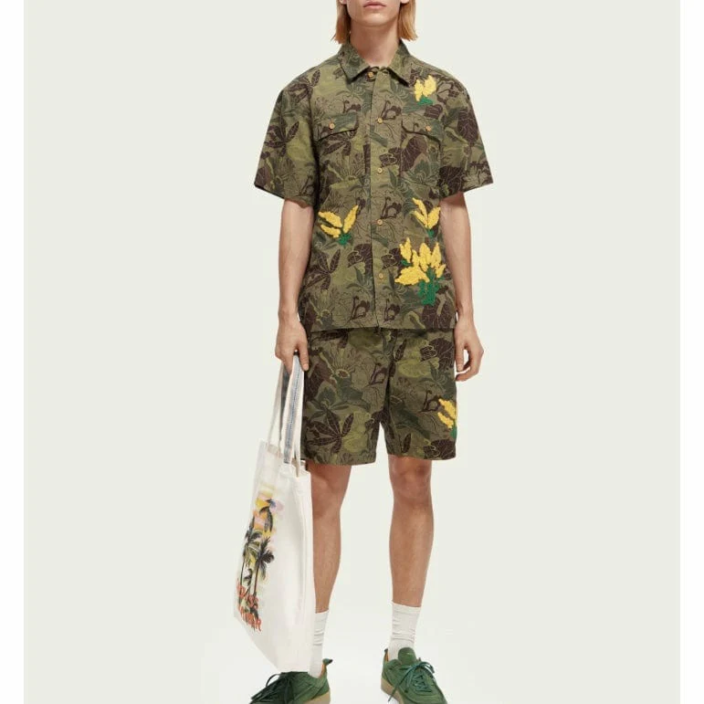 Scotch & Soda The Fave Printed Bermuda Short (Camo Flora Aop) 173459 - Image 4
