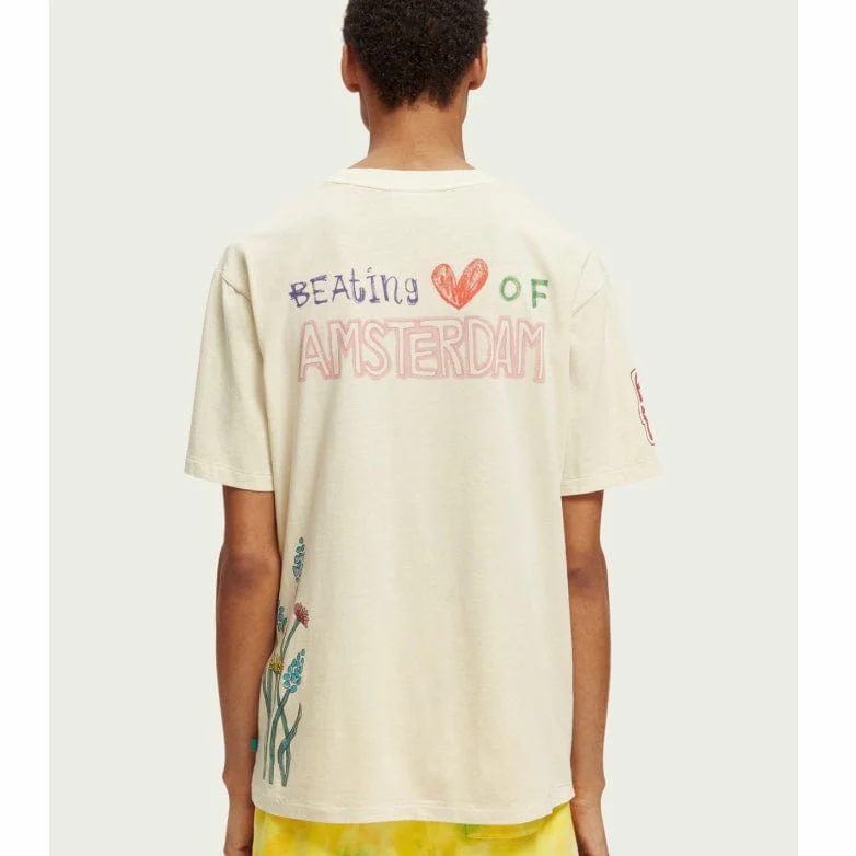 Scotch & Soda Washed Artwork Tee (Off White) 171698 - Image 4