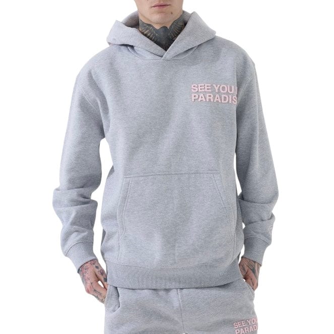 See You In Paradise Pullover Hoodie (Heather Grey/Pink)