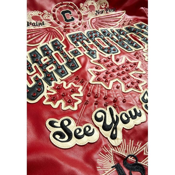 See You In Paradise Windy City Hooded Bomber Jacket (Red) 91748 - Image 12
