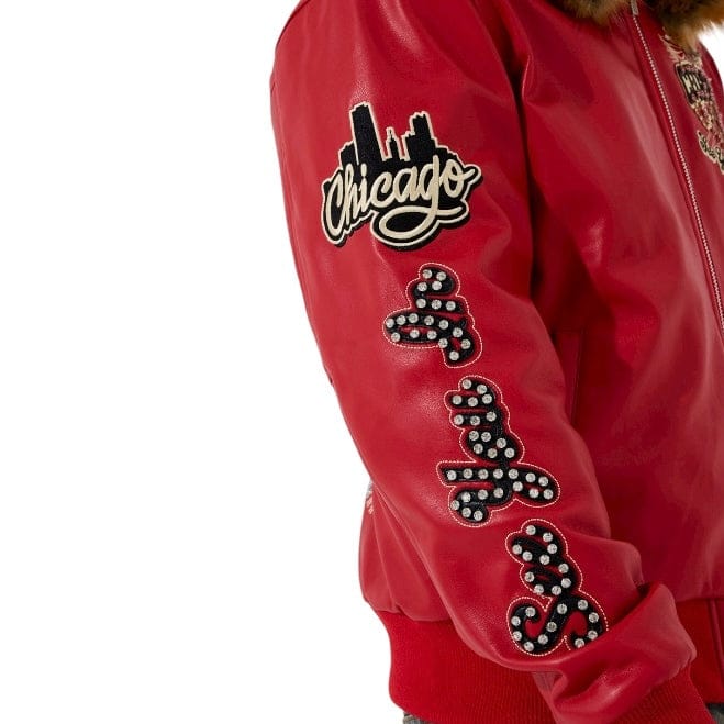 See You In Paradise Windy City Hooded Bomber Jacket (Red) 91748 - Image 3