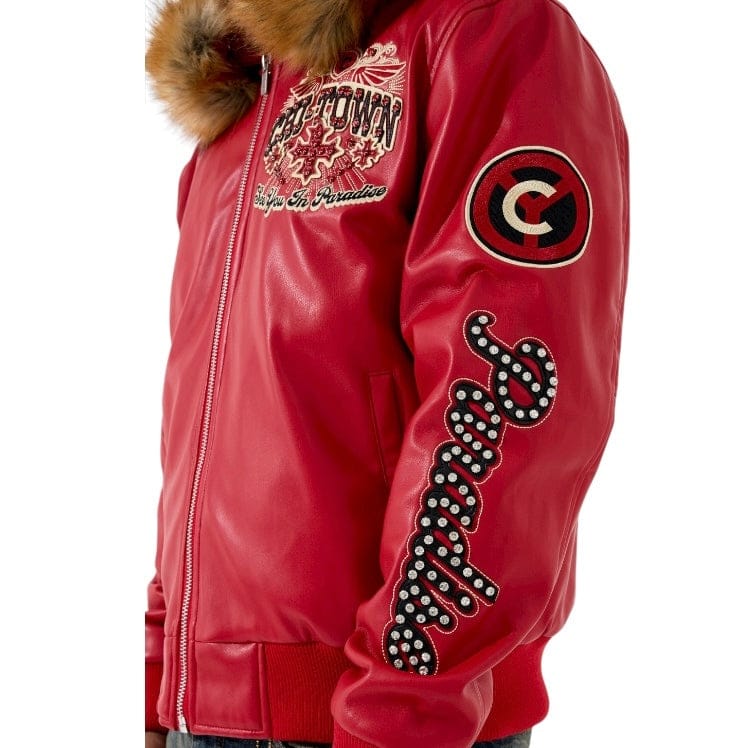 See You In Paradise Windy City Hooded Bomber Jacket (Red) 91748 - Image 4