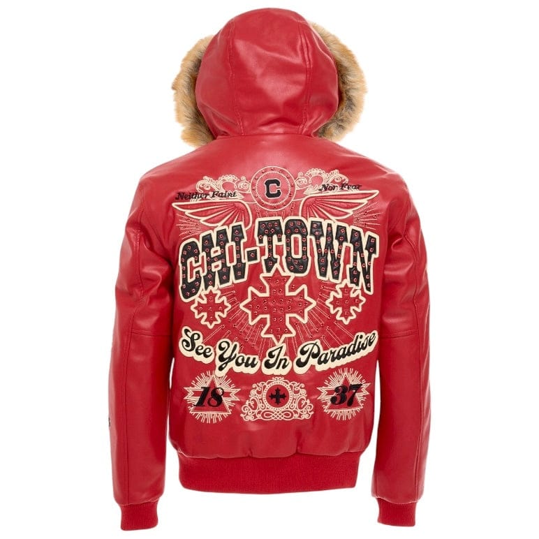 See You In Paradise Windy City Hooded Bomber Jacket (Red) 91748 - Image 6