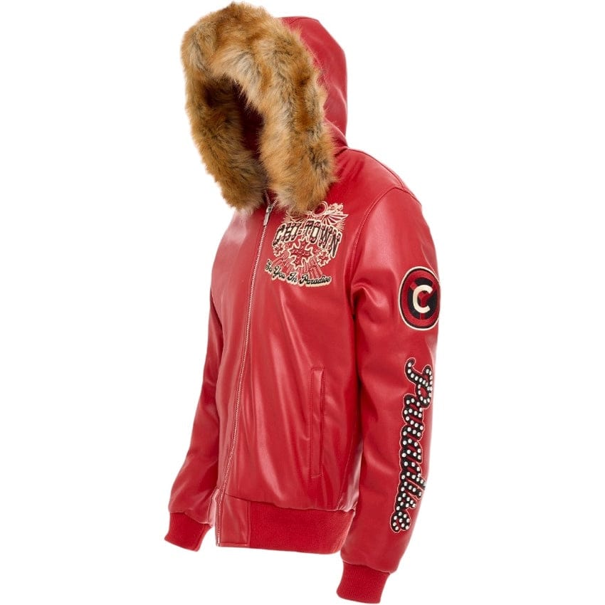 See You In Paradise Windy City Hooded Bomber Jacket (Red) 91748 - Image 8