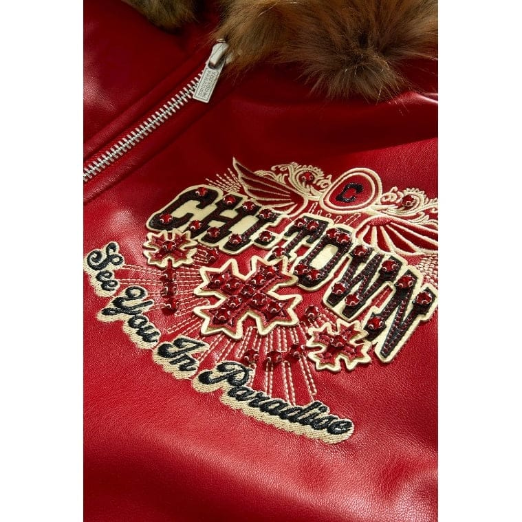 See You In Paradise Windy City Hooded Bomber Jacket (Red) 91748 - Image 9