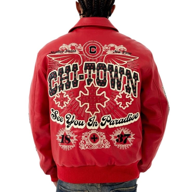 See You In Paradise Windy City Varsity Jacket (Red) 91747 - Image 2