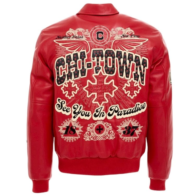See You In Paradise Windy City Varsity Jacket (Red) 91747 - Image 9