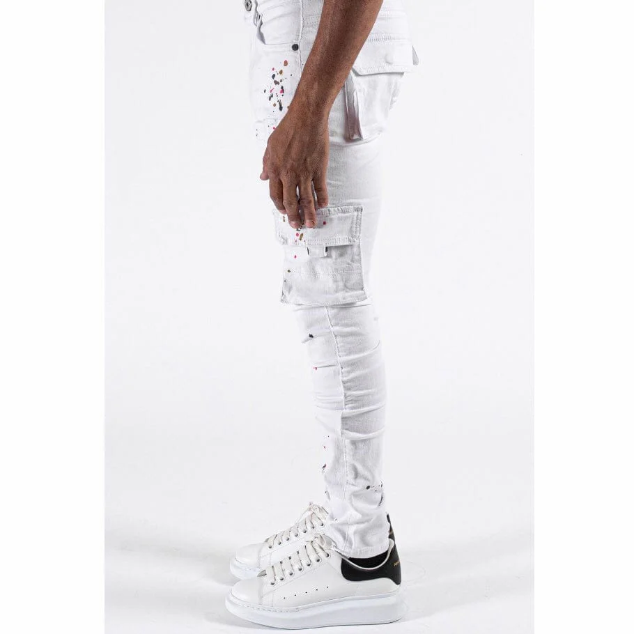 Serenede Universe Laws Cargo Jeans (White) UNIL-WH - Image 3