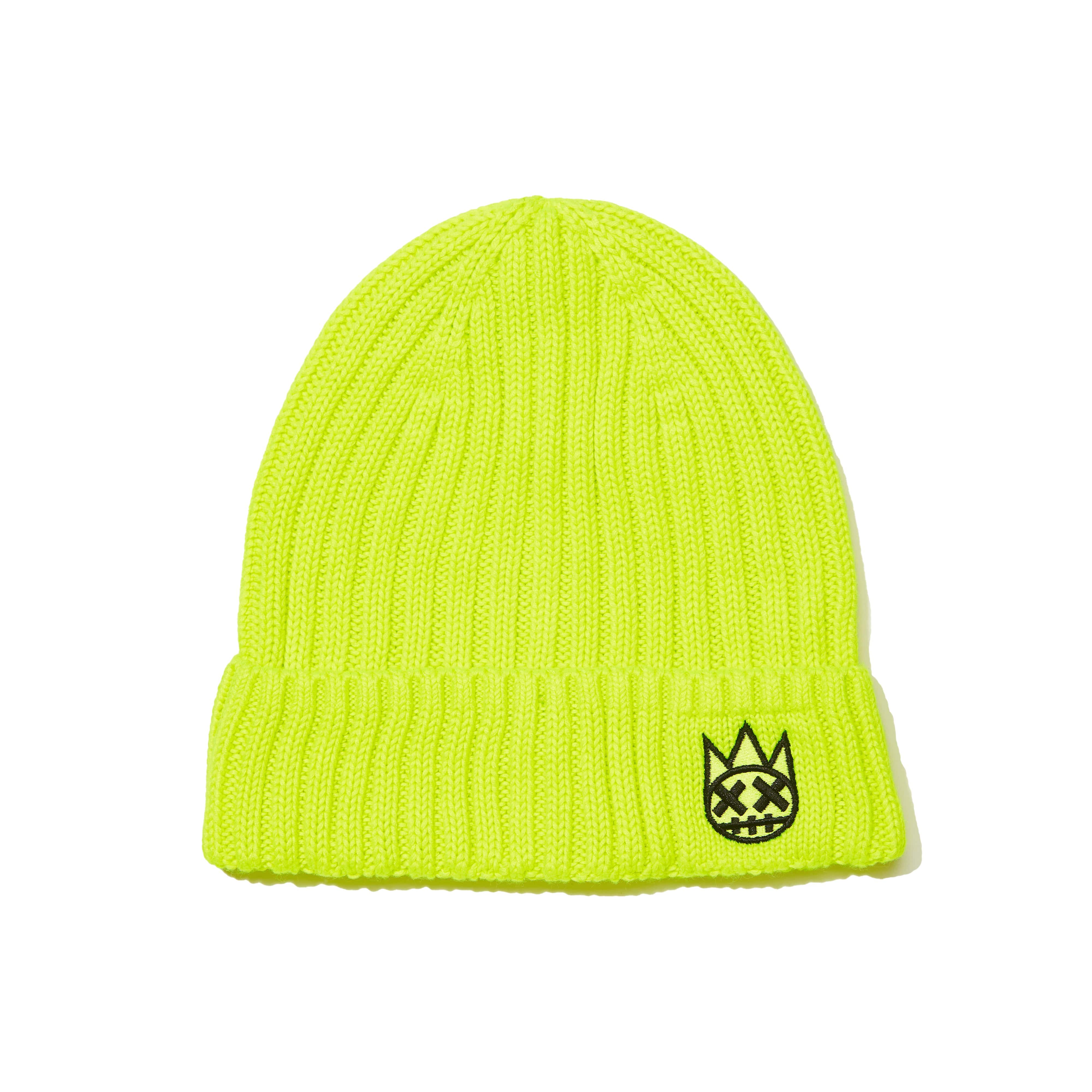 Shimuchan Logo Knit Hat In Neon Yellow - Image 2