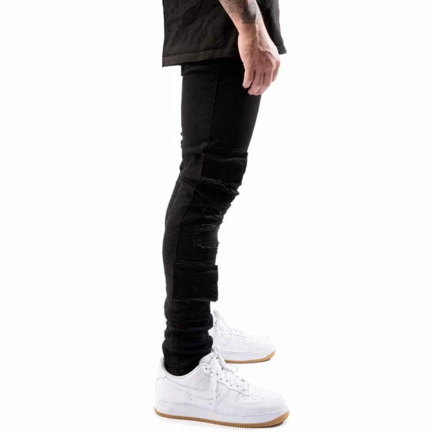 Si Tu Veux Brutini Cargo Jean (Jet Black) TV0013 - Image 2