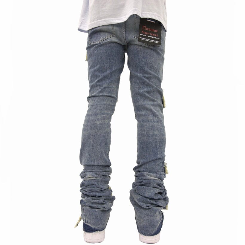 Si Tu Veux Brutini Super Stacked Cargo Jeans (Indigo Wash) TV0051-STK - Image 6