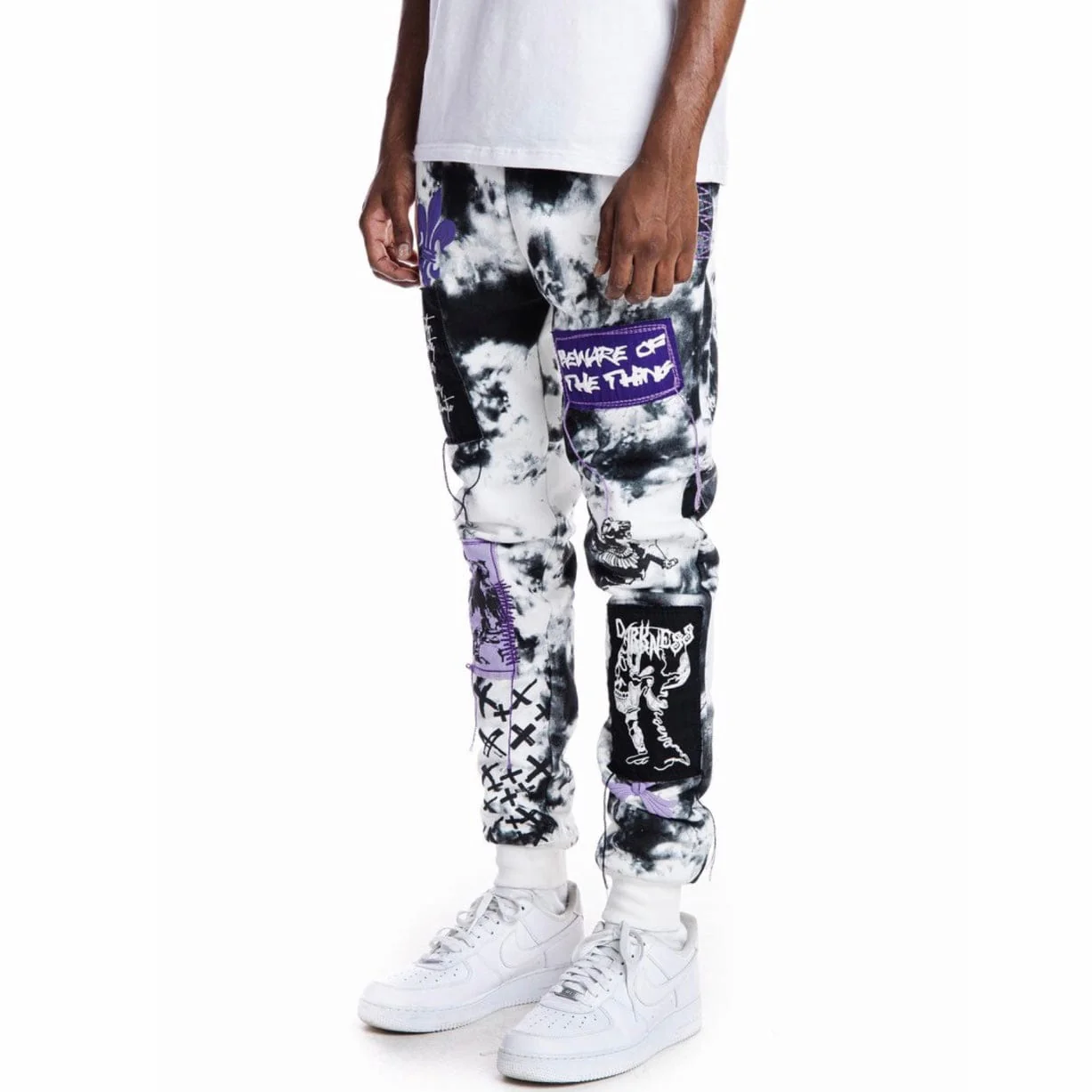 Smoke Rise Gothic Fashion Fleece Joggers (Cloud Black) FP21658-MP - Image 7