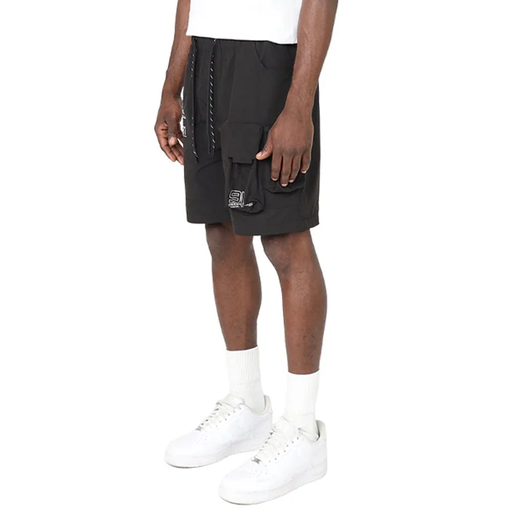 Smoke Rise Lounge Utility Cargo Shorts (Black) WS25283 - Image 2