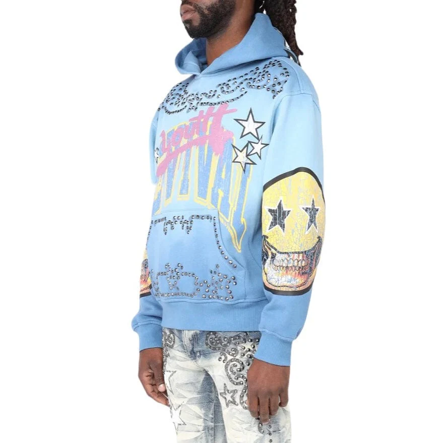 Smoke Rise Oversized Maximalist Fleece Hoodie (Dusk Blue) FO25158 - Image 4