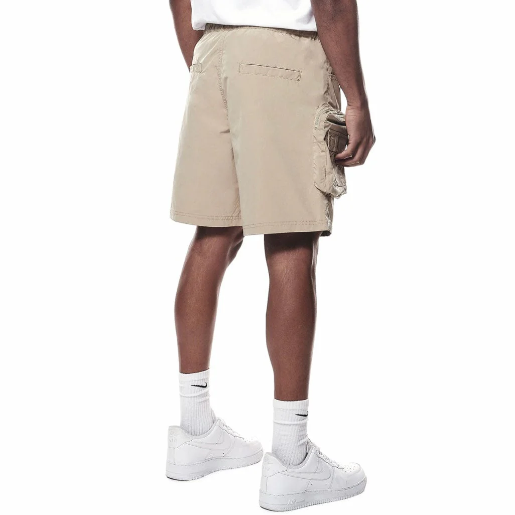 Smoke Rise Printed Nylon Utility Short (Khaki) WS23182 - Image 3
