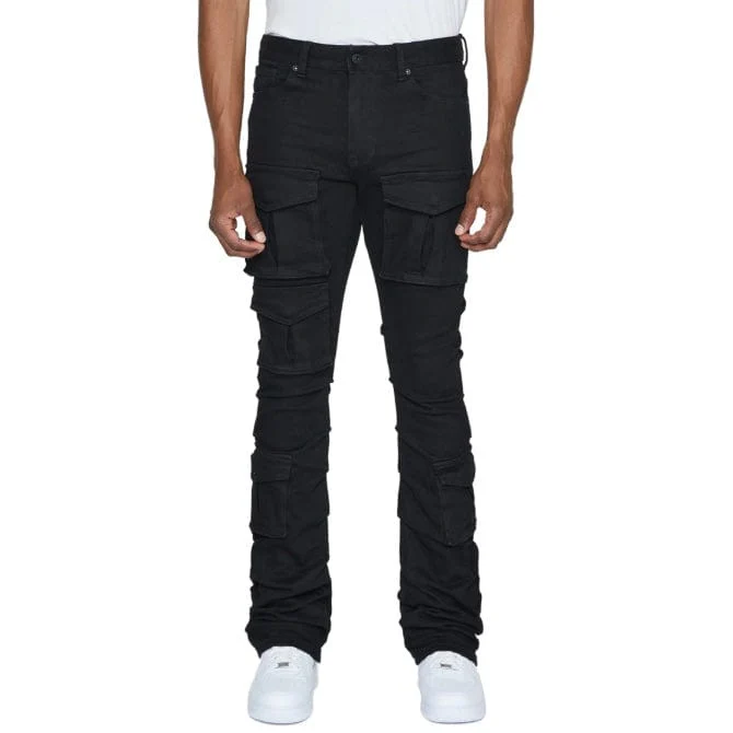 Smoke Rise Stacked Utility Pocket Twill Pants (Jet Black) JP23539 - Image 6