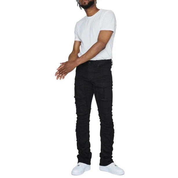 Smoke Rise Stacked Utility Pocket Twill Pants (Jet Black) JP23539 - Image 9