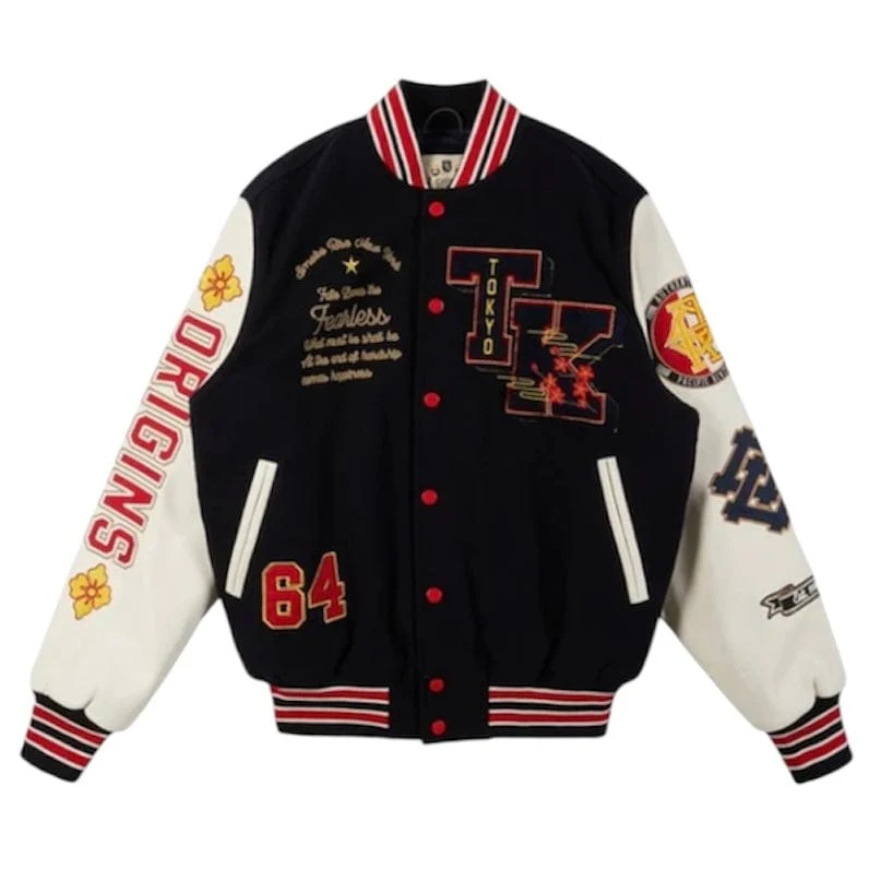 Smoke Rise Tokyo Varsity Jacket (Navy) WW23699 - Image 5