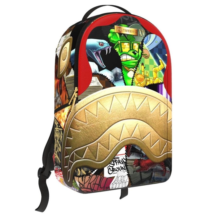 Sprayground 15 Years Gold  And Spliced DLXV Backpack - Image 3