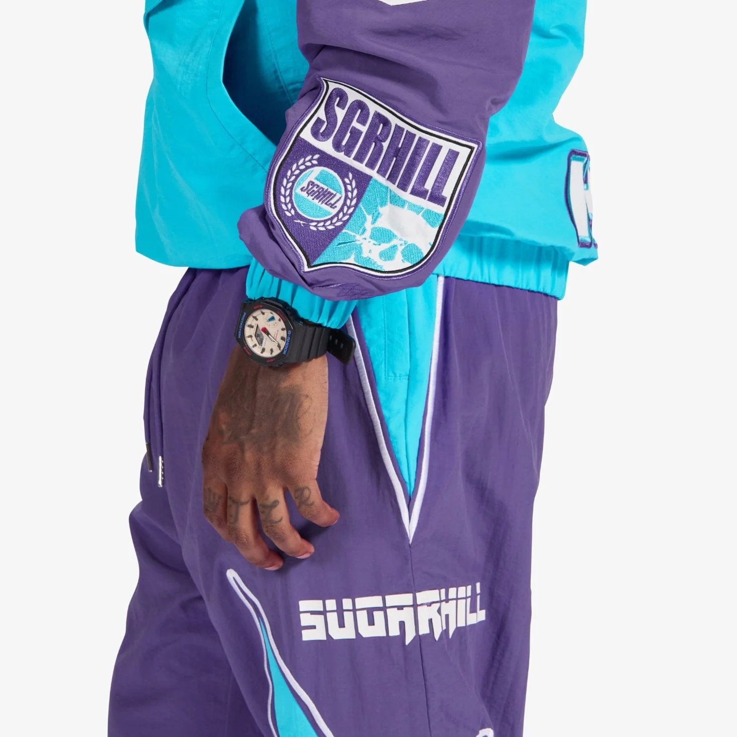 "Storm" Starter Jacket (purple/aqua) - Image 7