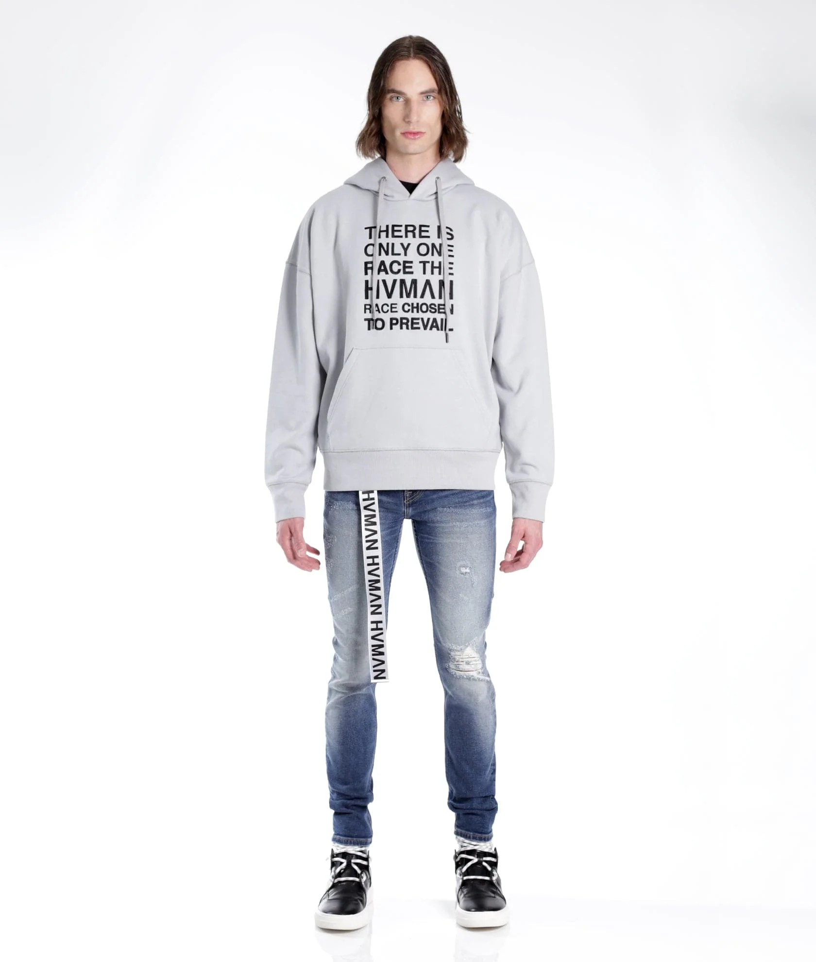 STRAT SUPER SKINNY FIT JEAN w/WHITE BELT IN BALTIC - Image 2