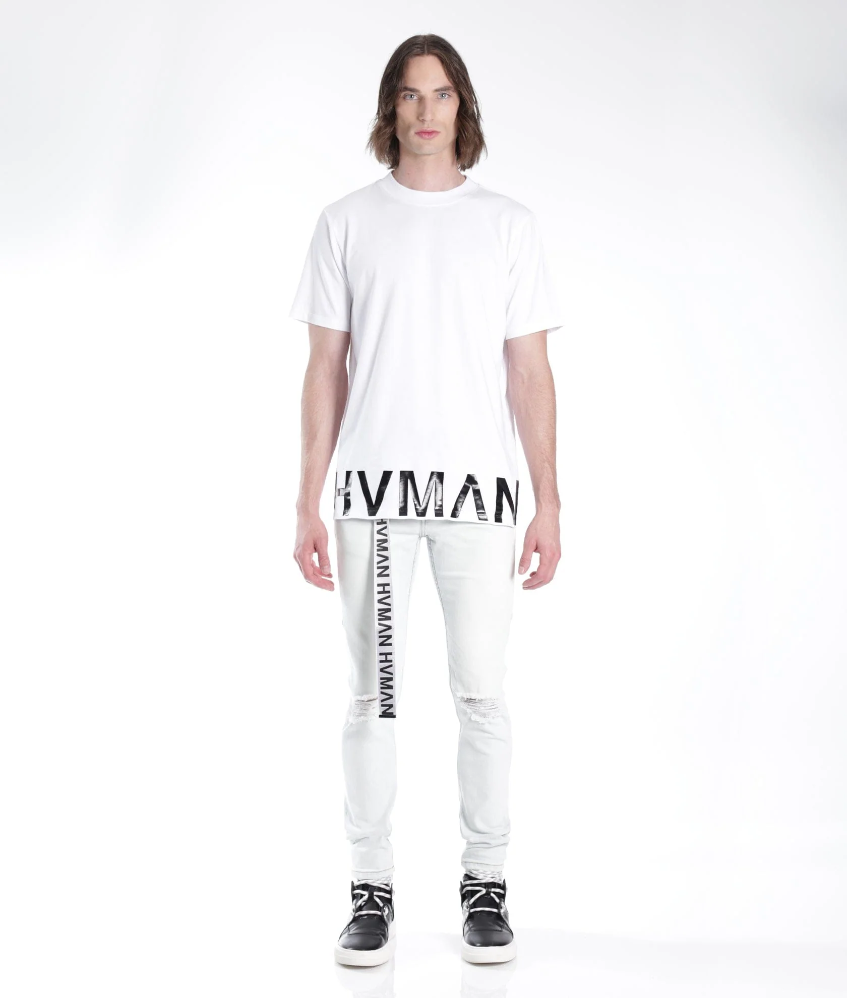 STRAT SUPER SKINNY FIT JEAN w/WHITE BELT IN ZEPHYR - Image 2