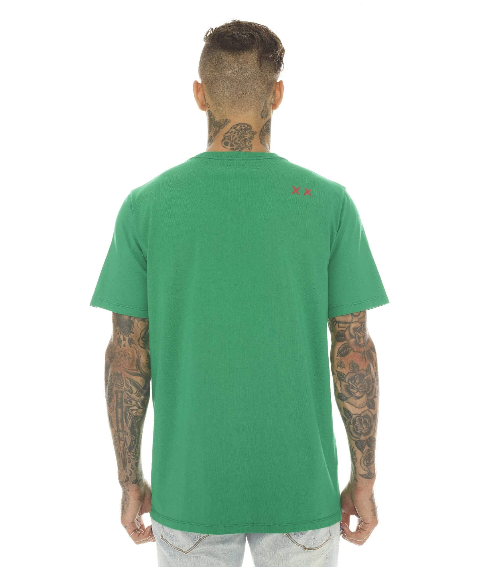 T-SHIRT SHORT SLEEVE CREW NECK TEE "S&D & ROCK N ROLL" IN KELLY GREEN - Image 2