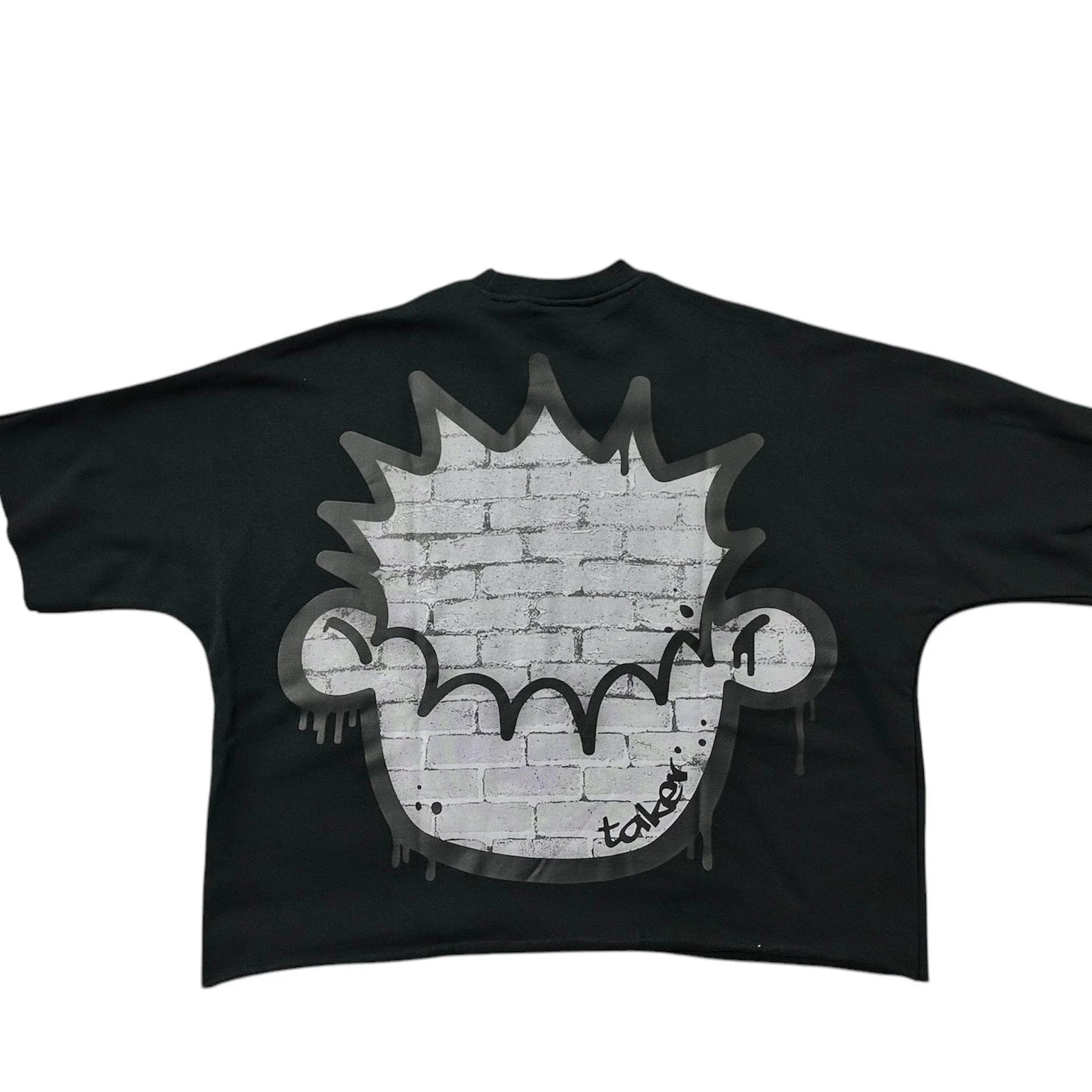 Taker Big Face High Life Print Oversized Tee (Black/Grey) TS575 - Image 2
