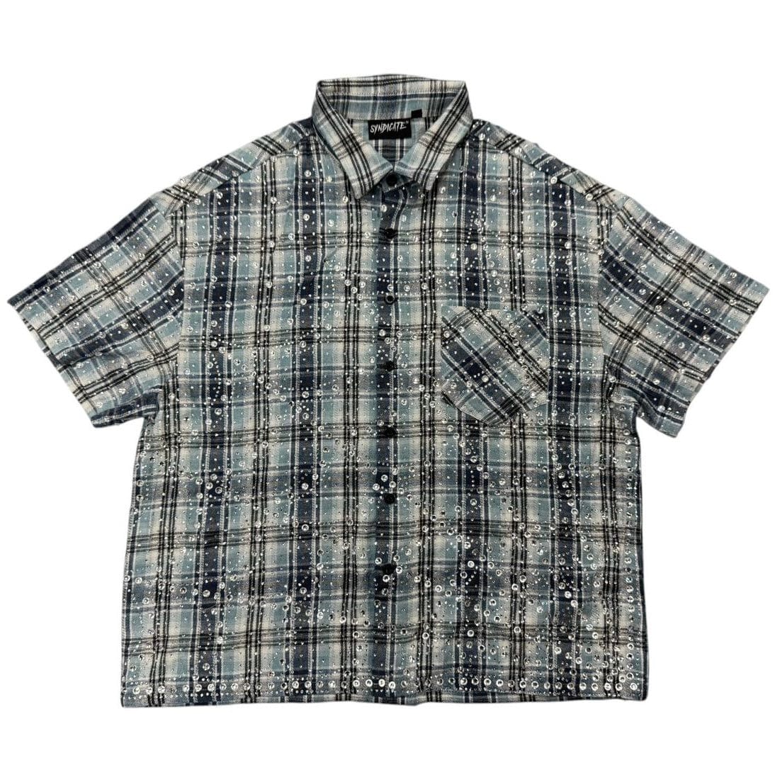 The Syndicate Milano Short Sleeve Flannel (Blue) - Image 3