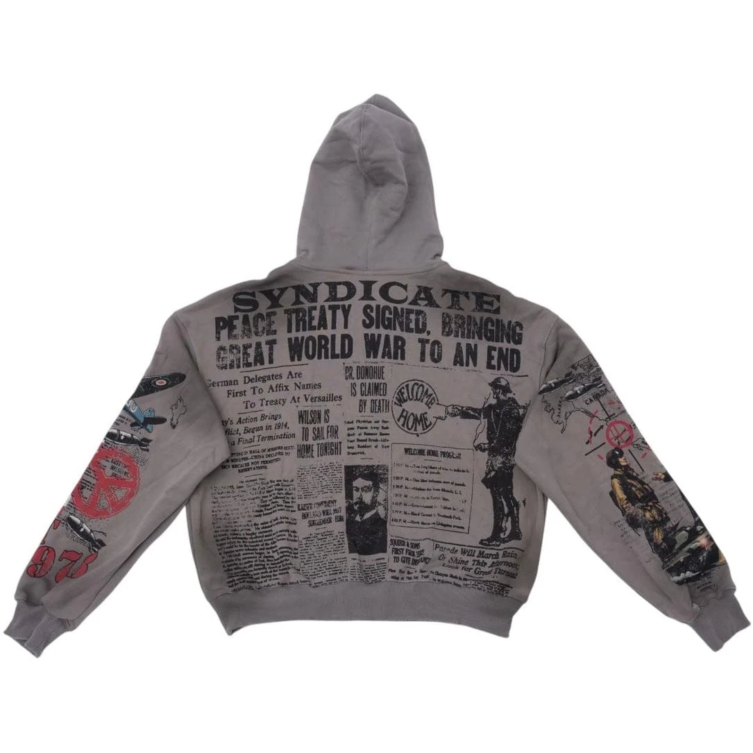 The Syndicate Peace Zip Up Hoodie (Dark Grey) - Image 2