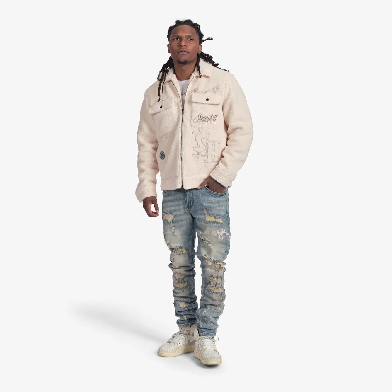 "Toxins" Plush Jacket (ivory) - Image 6